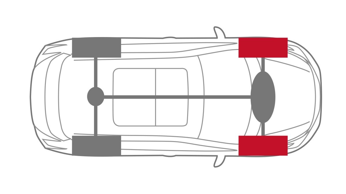 Полный привод Nissan MURANO: иллюстрация мощности, подаваемой на передние колеса